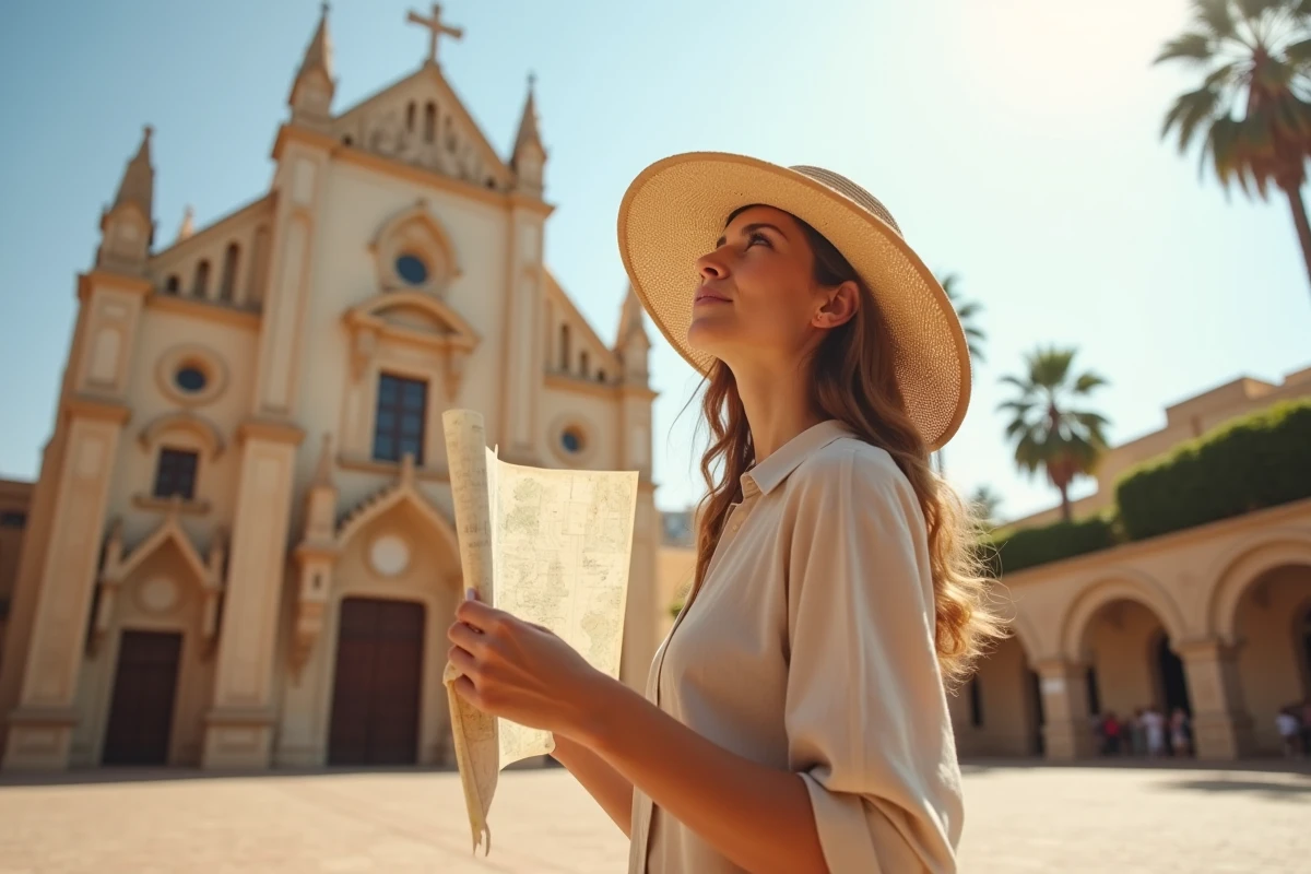 Touriste contemplant la cathédrale La Seu à Palma de Majorque lors d'une visite en 3 jours