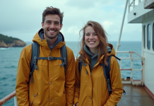 Voyage en Australie : Comment se rendre en bateau ? Jeune couple souriant sur un ferry en Australie