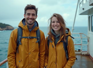 Voyage en Australie : Comment se rendre en bateau ? Jeune couple souriant sur un ferry en Australie
