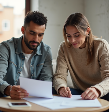 Coût loyer Maroc: Découvrez les tarifs moyens et les régions les plus abordables Jeune couple marocain consulte un contrat de location à Casablanca