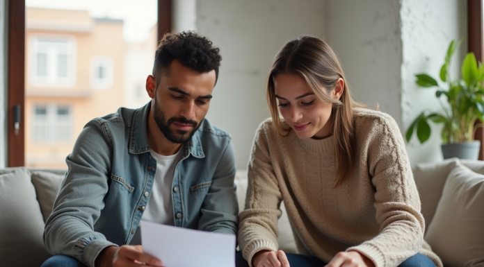 Coût loyer Maroc: Découvrez les tarifs moyens et les régions les plus abordables Jeune couple marocain consulte un contrat de location à Casablanca