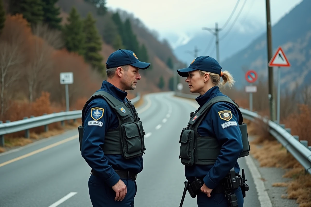 Gendarmes français et italiens en patrouille à la frontière