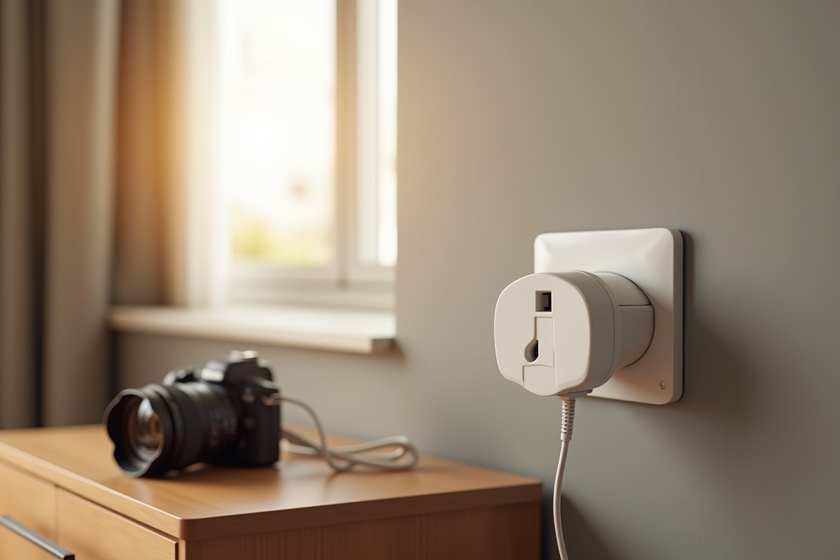 Prise électrique moderne dans une chambre d'hôtel à Buenos Aires